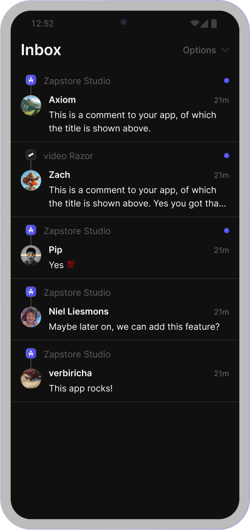 Zapstore Studio on mobile